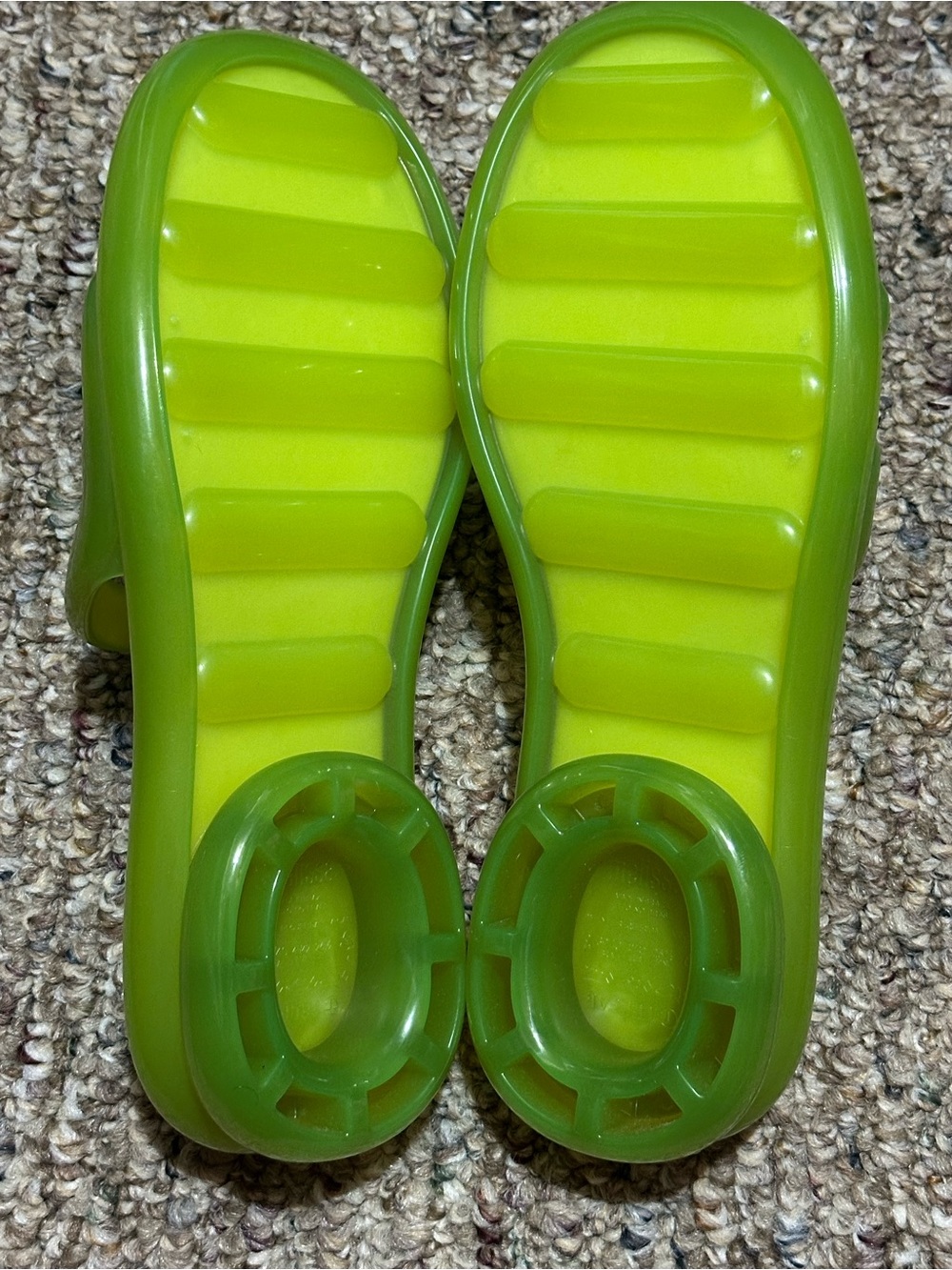 Telfar x Melissa Women's Neon Lime Jelly Slide Sandals - Bright Green - Picture 4 of 7